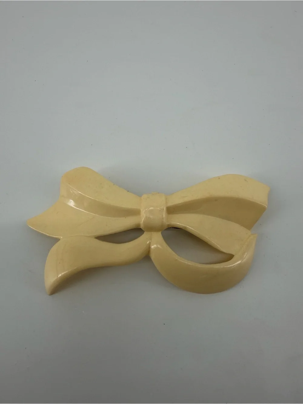Vintage Made in France Bow Barrette Cream Ivory Hair Clip Coquette Balletcore